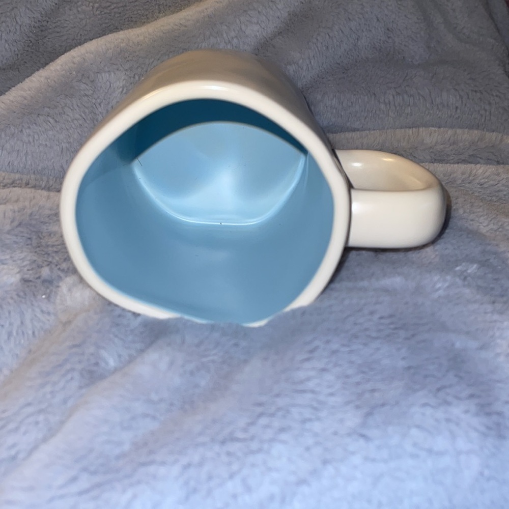 Rae Dunn “Never Give Up” Blue & White Mug - Picture 2 of 3